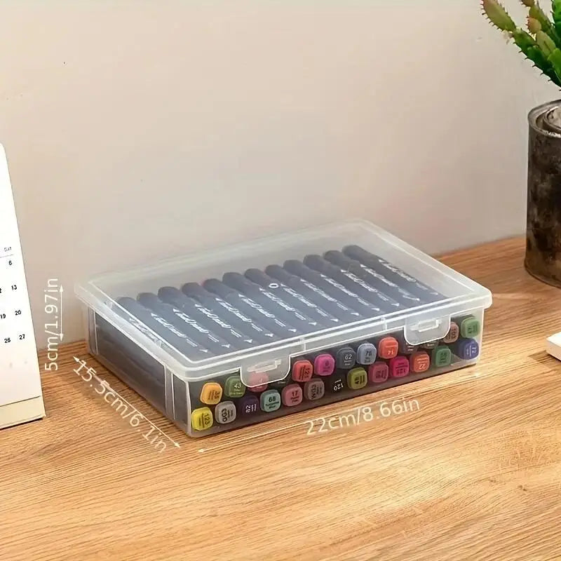 Clear desktop pen and marker organizer dimension reference graphic