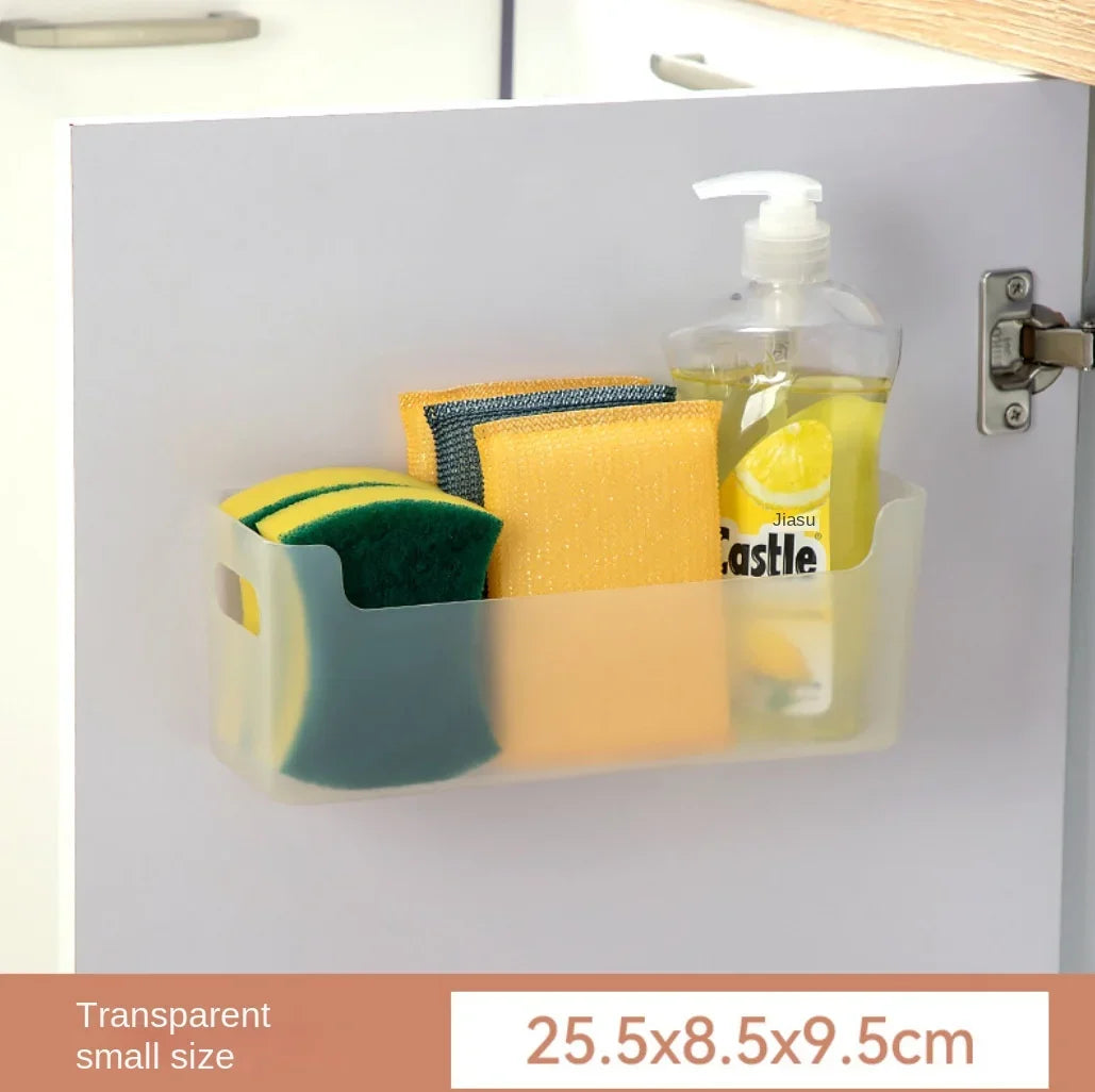 Transparent inside-cabinet shelf selected-size dimension reference graphic
