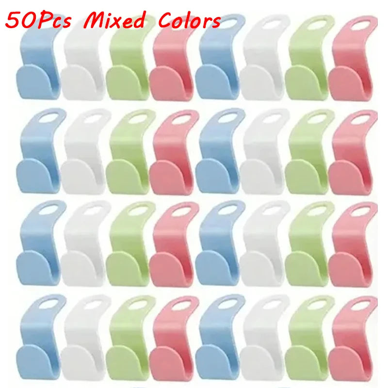 Fifty mixed-color cascading hanger connectors quantity reference graphic