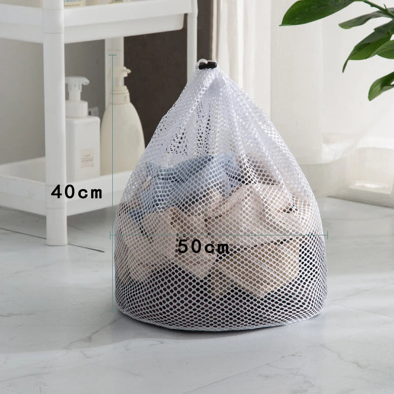 Coarse mesh laundry wash bag 40 by 50 centimeter dimension reference graphic