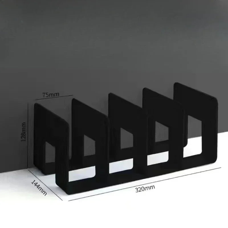 Four-section handbag shelf organizer dimension reference graphic