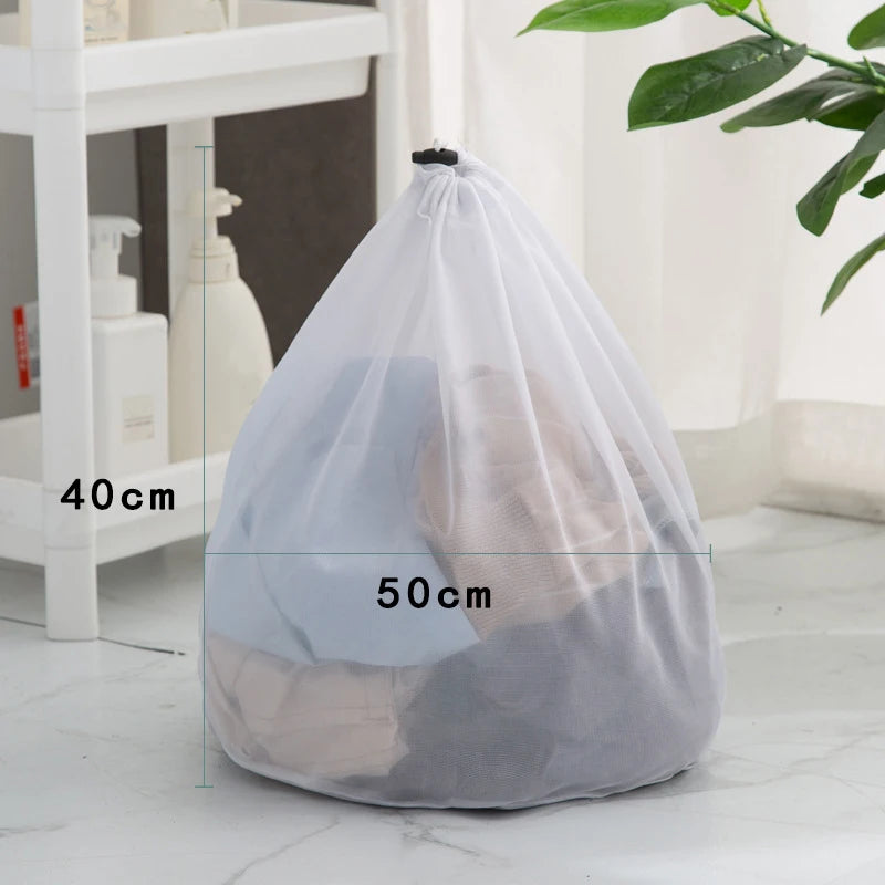 Fine mesh laundry wash bag 40 by 50 centimeter dimension reference graphic