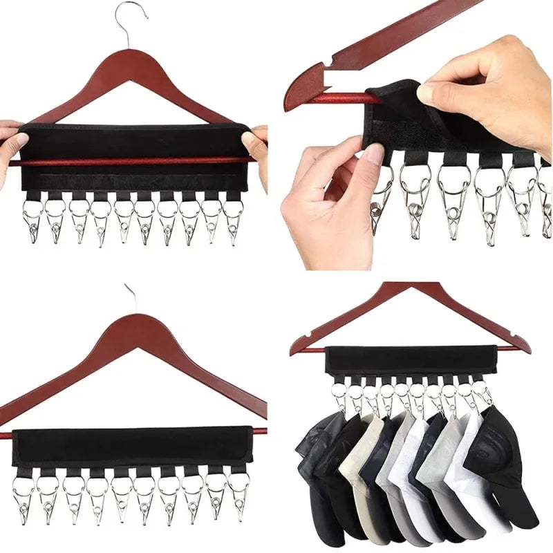 Multi-clip drying rack attachment and use instruction graphic